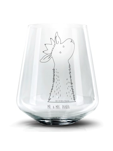Mr. & Mrs. Panda Blümchentail Glas Lamakopf König ohne Spruch in Transparent