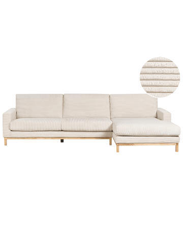 Beliani Ecksofa SIGGARD in Beige/Braun - (W) 321 x (H) 92 x (L) 168 cm