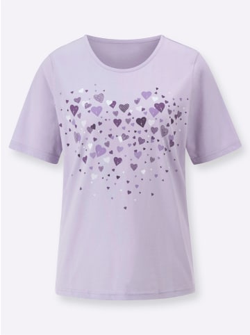 Sieh an! Kurzarm-Shirt in flieder-weiß