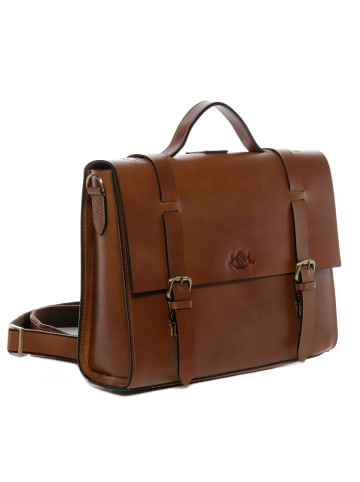 SID & VAIN Leder-Aktentasche Leder Businesstasche Unisex BOSTONDUO in braun