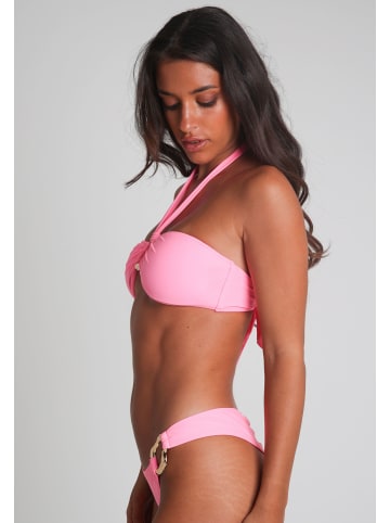 Moda Minx Bikinihose Irregular Hoop Fixed Brazilian Bikini Bottom in pink