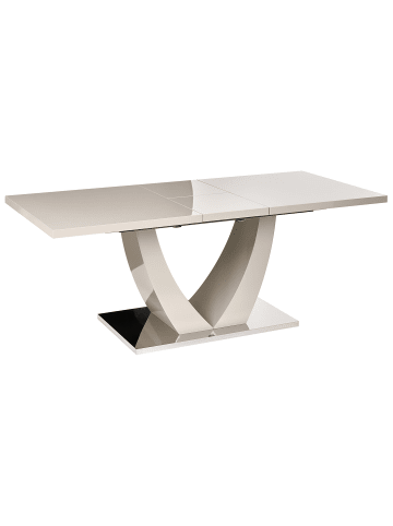 Beliani Ausziehbarer Tisch MERRAN in Beige - (W) 90 x (H) 76 x (L) 160 cm