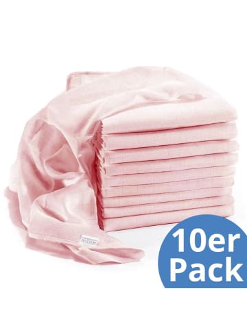 Makian Mullwindel / Mulltuch 10er Pack 80 x 80 cm - Puder in rosa