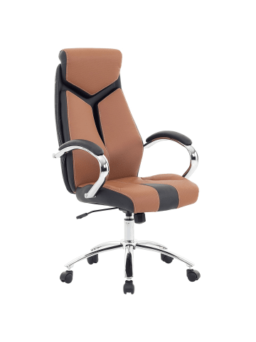 Beliani Bürostuhl FORMULA in Braun/Schwarz/Silber - (W) 63 x (H) 115 x (L) 72 cm