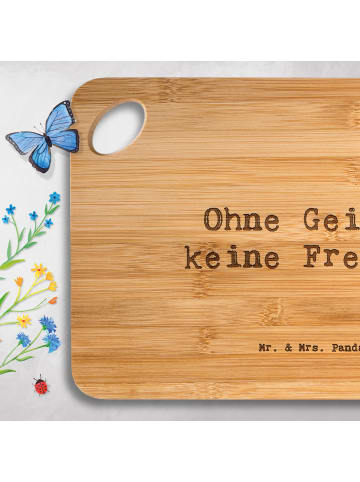 Mr. & Mrs. Panda Frühstücksbrettchen Spruch Geige Freude mit Spruch in Braun