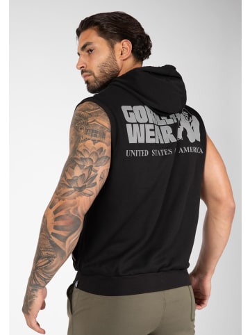 Gorilla Wear ärmelloser Hoodie mit Reißverschluss - Springfield - Schwarz