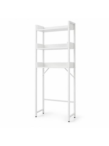relaxdays Waschmaschinenschrank in Weiß - (B)63 x (H)166 x (T)25 cm