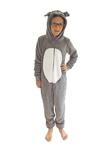 NORMANN Jumpsuit Overall Onesie Schlafanzug Tier - 50985 in Grau