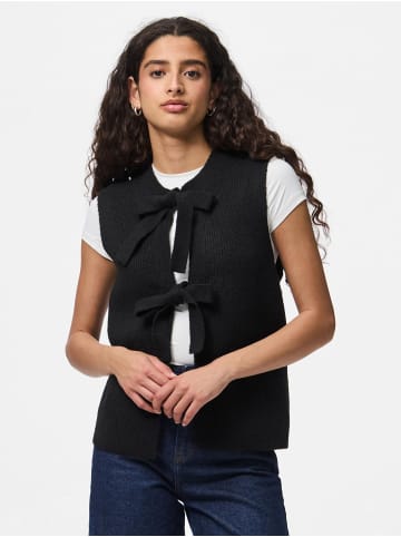 Pieces Strickweste in Black