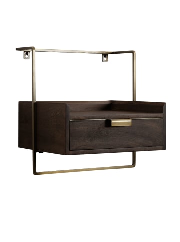 KADIMA DESIGN Nachtkonsole für Wandmontage 44x45x35 cm Mango Massivholz in Braun