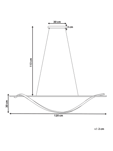 Beliani Pendelleuchten BODRI in Schwarz - (W) 120 x (H) 143 x (L) 30 cm