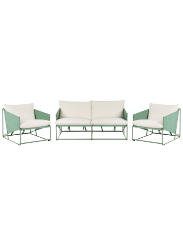 Beliani 3-tlg Lounge Set PONTE in Grün/Beige