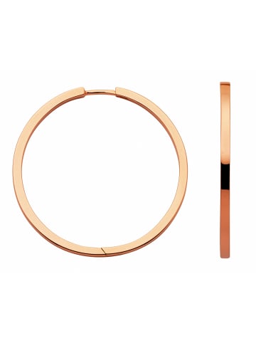 Adeliás Damen 925 Silber Ohrringe / Creolen Ø 32,8 mm in rose