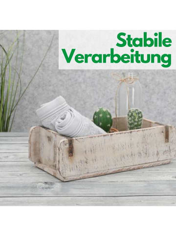 Novaliv Novaliv 3x Holzkiste Vintage Weiß 30 x 15 x 10 cm Alte Ziegelform Holz in Weiß