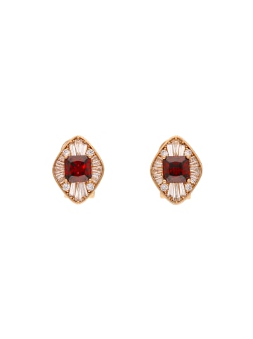 gaya Women Earrings in Rose Gold Red