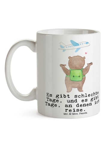 Mr. & Mrs. Panda Tasse Bär Reisen mit Spruch in Weiß