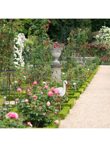 relaxdays 4x Gartenfigur "Storch" in Weiß/Rot - (B)22 x (H)80 x (T)64 cm