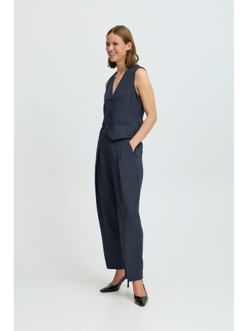 b. young BYMMMIDDE BARREL PANTS - relaxed fit in Navy Pinstripe Mix