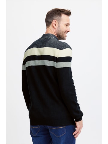FQ1924 Strickjacke FQKyle stripe halfzip rib- knit in Dunkelblau