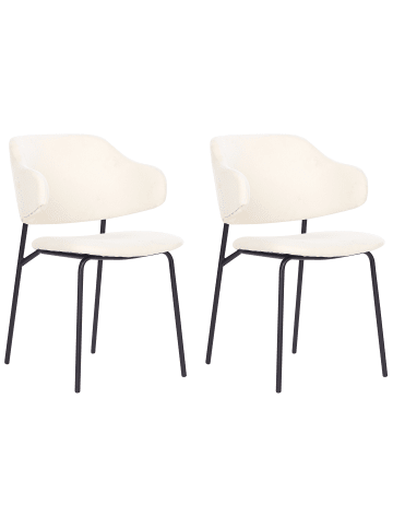 Beliani 2er-Set Esszimmerstuhl KENAI in Beige/Schwarz