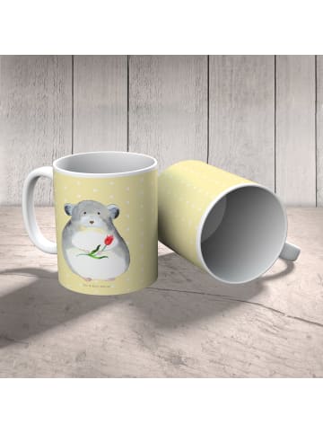 Mr. & Mrs. Panda Tasse Chinchilla Blume ohne Spruch in Gelb Pastell