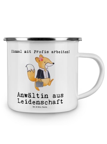 Mr. & Mrs. Panda Becher Anwältin Leidenschaft mit Spruch in Weiß