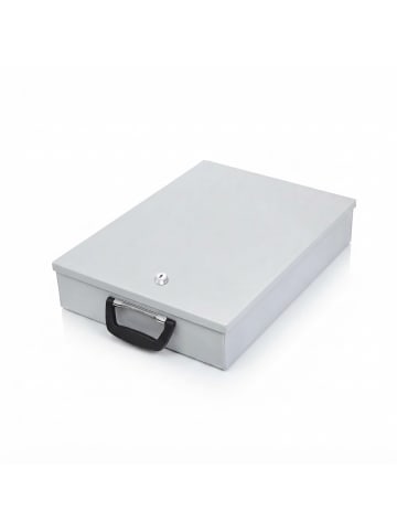 relaxdays Dokumentenkassette in Hellgrau - (B)37 x (H)7 x (T)27 cm
