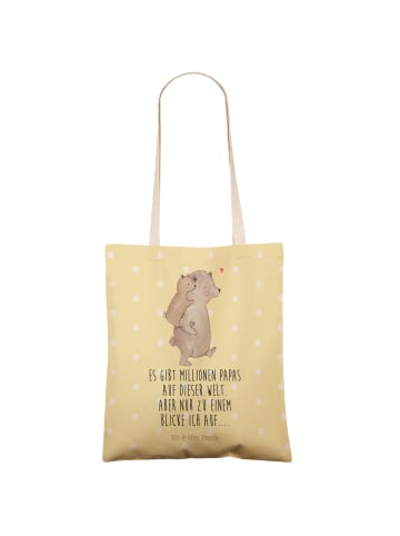 Mr. & Mrs. Panda Shopper Papa Bär mit Spruch in Gelb Pastell