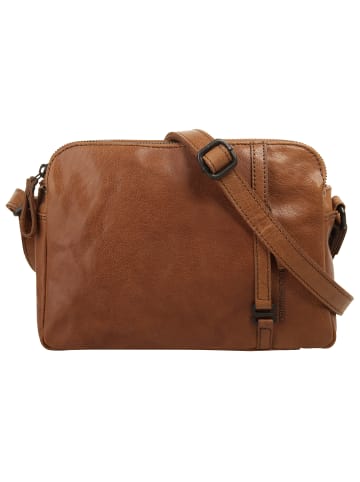 SPIKES & SPARROW Umhängetasche echt Leder in cognac