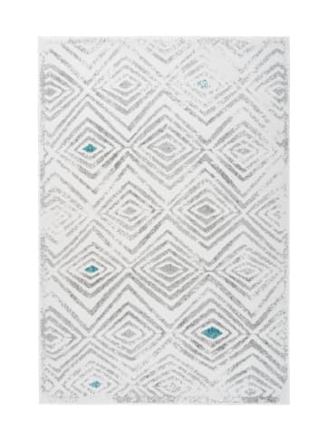 Kurzflor Teppich Valeria 410 in Weiß Grau