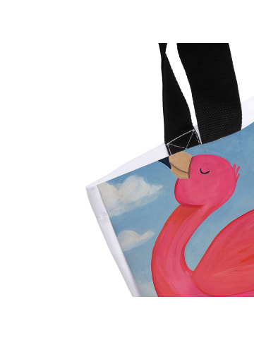 Mr. & Mrs. Panda Shopper Flamingo Stolz Design mit Spruch in Weiß