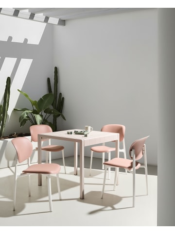 Beliani 4er-Set Esszimmerstuhl MUSANO in Rosa/Weiß