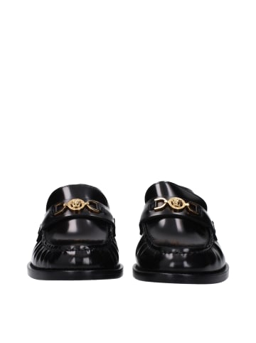 Versace Schwarz Leder Slip-On Loafer