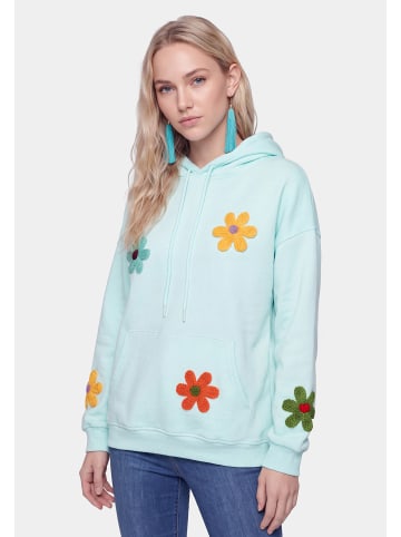 IZIA Women Hoodie in Aqua