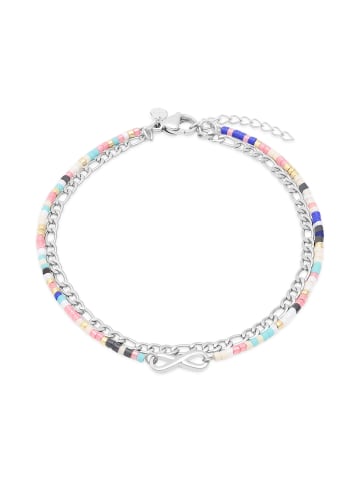 s.Oliver Fußkette mit Infinity und Schmuckperlen in silber