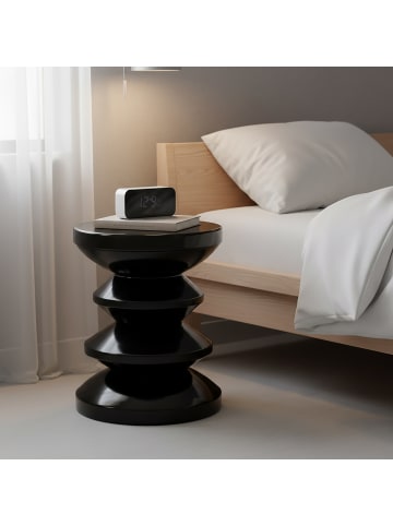 relaxdays Beistelltisch in Schwarz - (H)46 x (Ø)35 cm