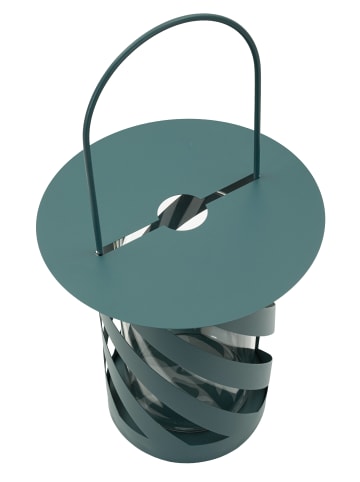 Mauro Ferretti Türkisfarbene Metalllaterne, Ø 23 x 43 cm