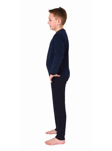NORMANN langarm Frottee Schlafanzug Pyjama Bündchen - 77720 in blau