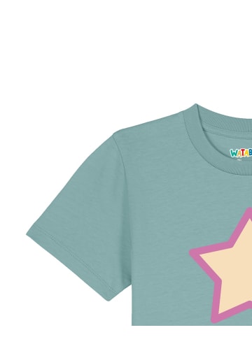 wat? Apparel T-Shirt Stern in Teal Monstera