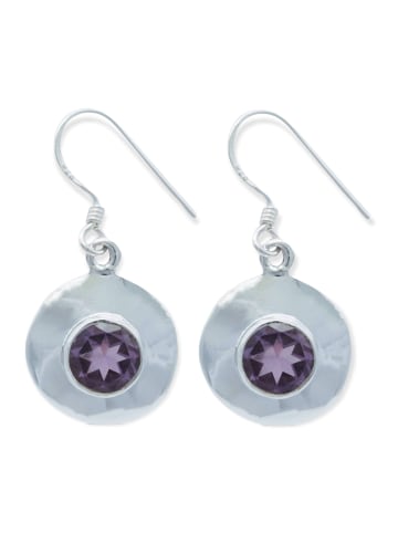 mantraroma 925er Silber - Ohrringe (L) 15 x (B) 32 mm mit Amethyst facettiert