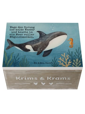 Mr. & Mrs. Panda Erinnerungsbox Orca Design mit Spruch in Weiß