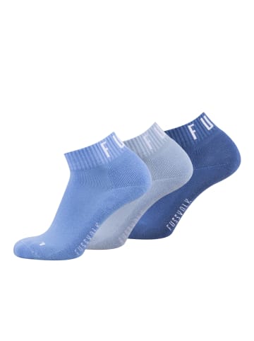 Fussvolk 3 Paar-Box Sport Quartersocks in blue mix