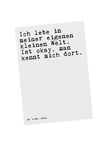 Mr. & Mrs. Panda Postkarte Ich lebe in meiner... mit Spruch in Weiß