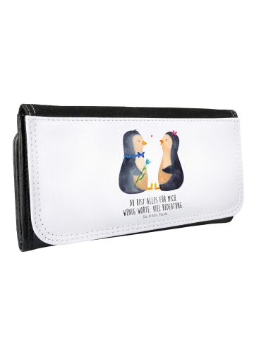 Mr. & Mrs. Panda Portemonnaie Pinguin Pärchen mit Spruch in Weiß