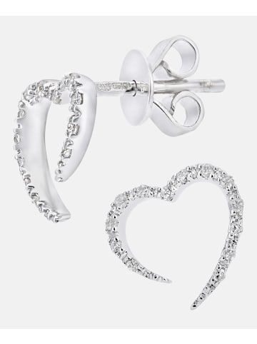 Diamant L'éternel Ohrstecker aus 375 Weißgold mit Diamant Herz-Design