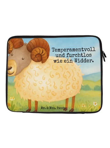 Mr. & Mrs. Panda Laptop Tasche Sternzeichen Widder Design mit Sp... in Weiß