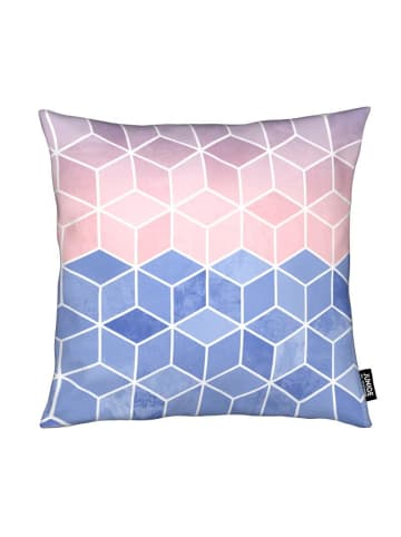 Juniqe Kissen "Rose Quartz and Serenity Cubes" in Blau & Rosa