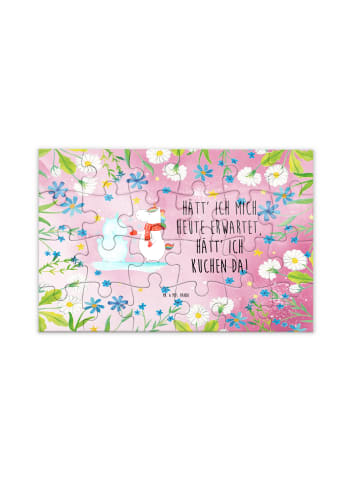 Mr. & Mrs. Panda Puzzle Einhorn Schneemann mit Spruch in Rot Pastell