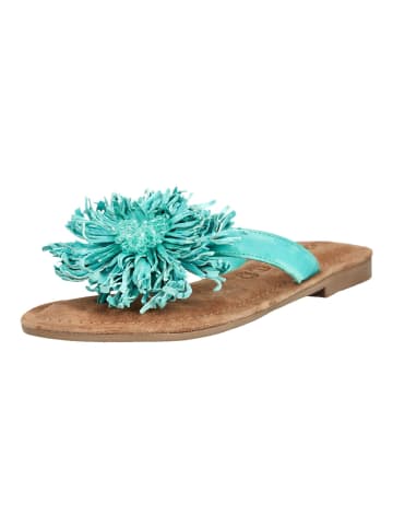 Lazamani Pantoletten in Türkis