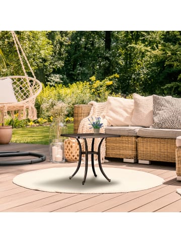 relaxdays Gartentisch in Schwarz/ Bronze - (B)54 x (H)53 x (T)54 cm
